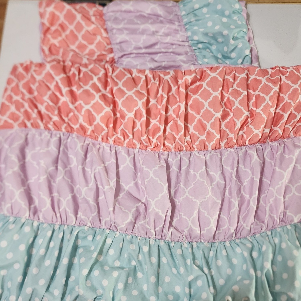 Pastel Ruffled pillow shams Polka Dot Quatrefoil Tiered colorful cute girl decor